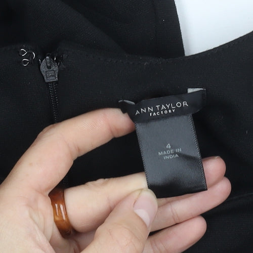 Ann Taylor Women's Black Sheath Dress, Size 8, Workwear