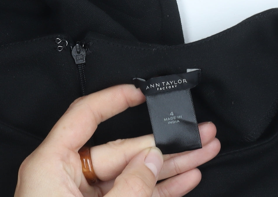 Ann Taylor Women's Black Sheath Dress, Size 8, Workwear