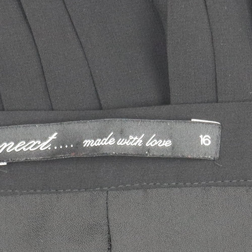 Next Women's Black Blue Pleated Skirt Size 16
