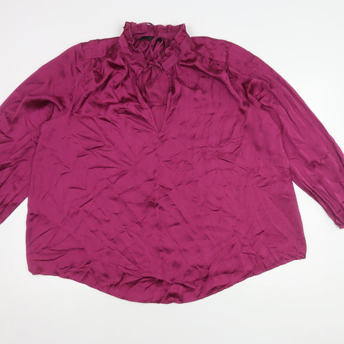 Next Women's Purple Long Sleeve High Neck Blouse