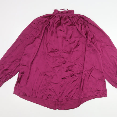 Next Women's Purple Long Sleeve High Neck Blouse