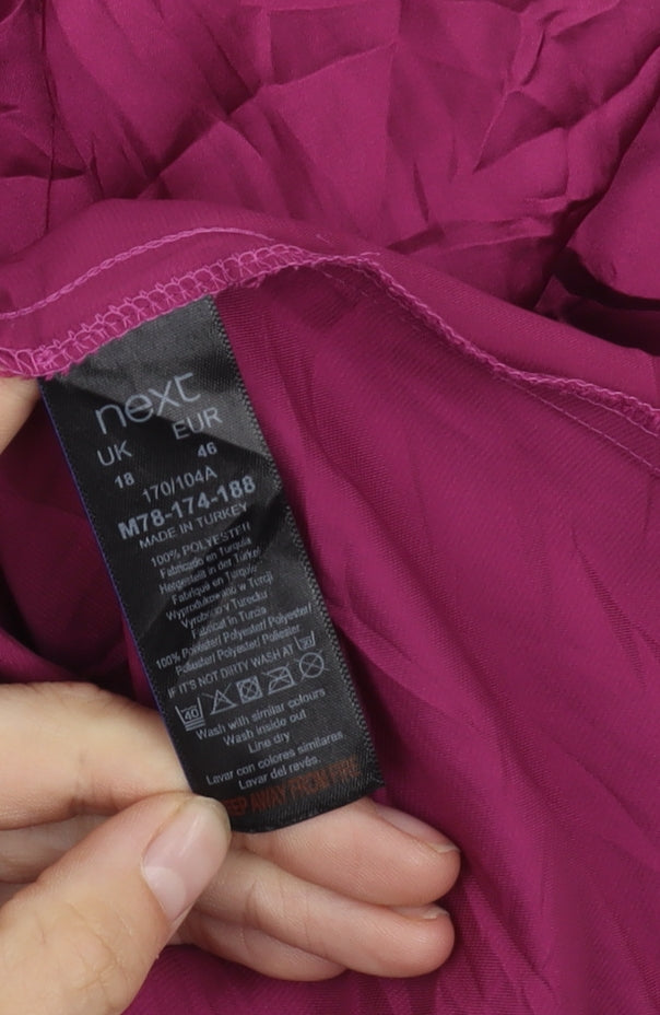 Next Women's Purple Long Sleeve High Neck Blouse