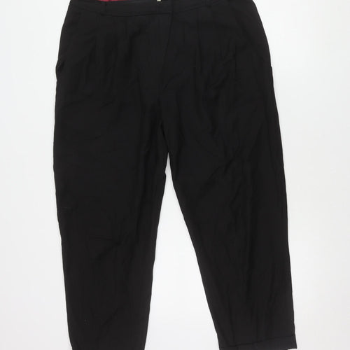 River Island Women's Black Pleated Trousers - Size 12