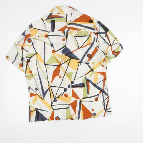 Zara Men's Multicoloured Geometric Shirt M
