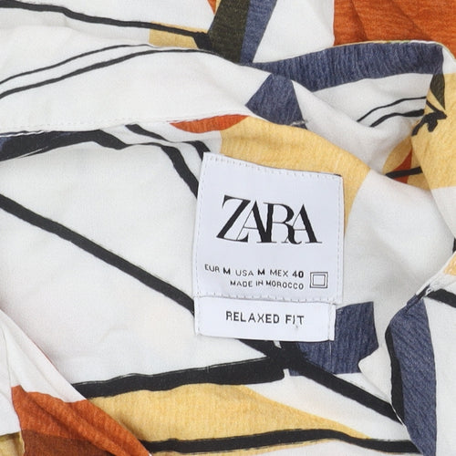 Zara Men's Multicoloured Geometric Shirt M