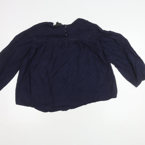 Dorothy Perkins Women's Embroidered Blue Blouse Size 10