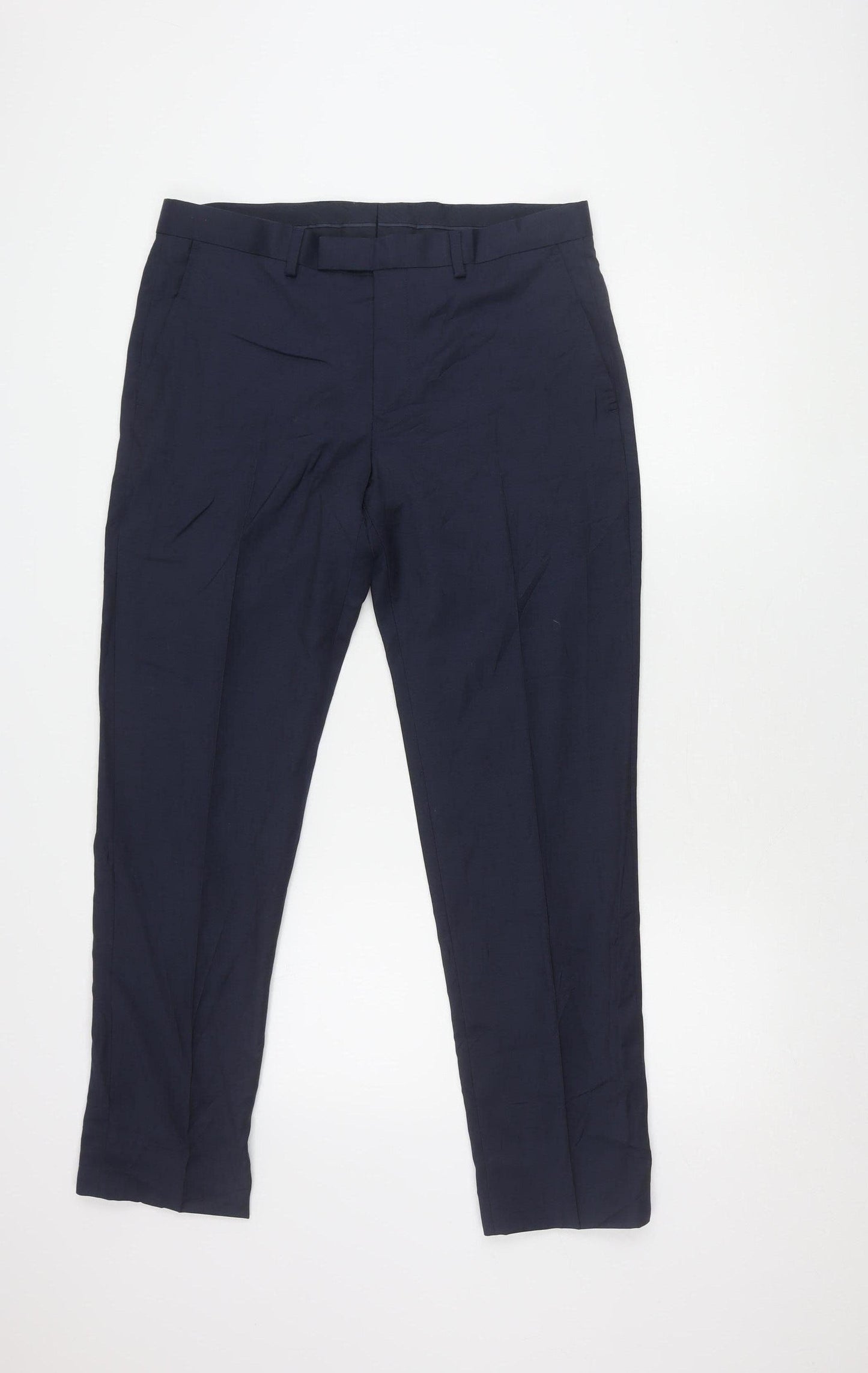 Marks and Spencer Men's Blue Wool Trousers 34 REG
