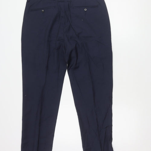 Marks and Spencer Men's Blue Wool Trousers 34 REG