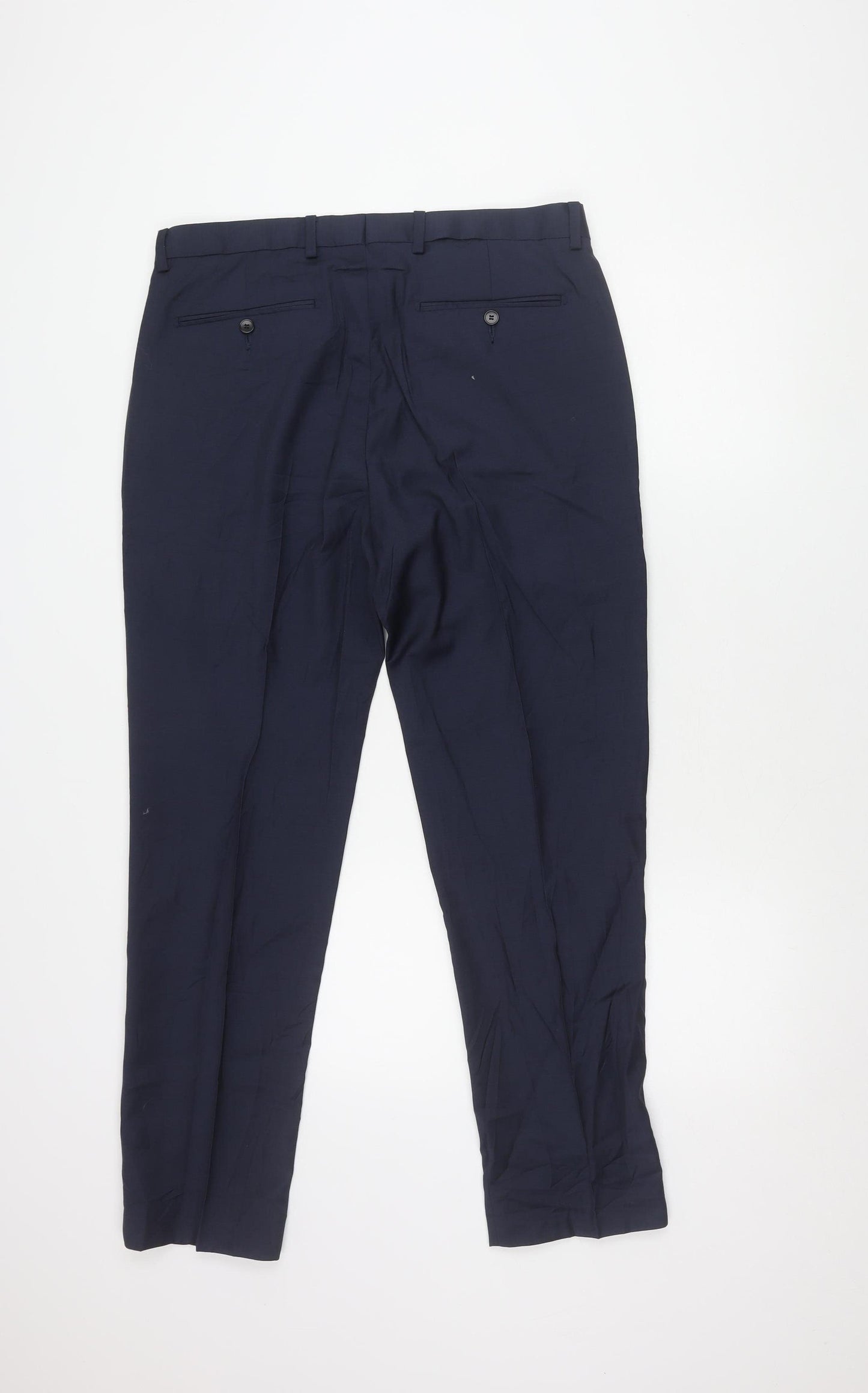 Marks and Spencer Men's Blue Wool Trousers 34 REG