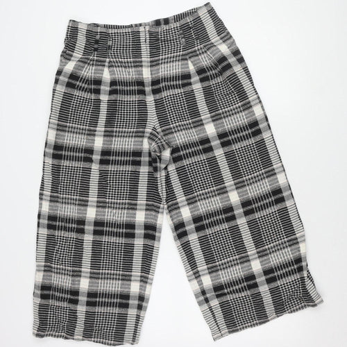 Anthropologie Women's Black Plaid Cropped Trousers 10