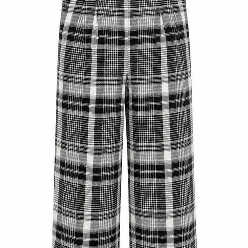 Anthropologie Women's Black Plaid Cropped Trousers 10