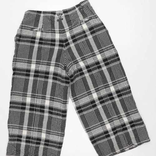 Anthropologie Women's Black Plaid Cropped Trousers 10
