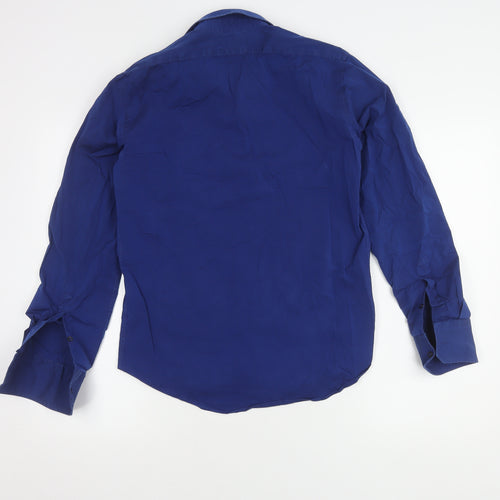 Zara Men Blue Extra-Slim Fit Long Sleeve Shirt L