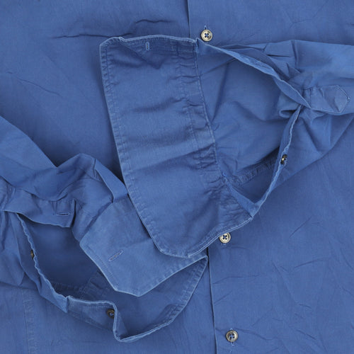 Zara Men Blue Extra-Slim Fit Long Sleeve Shirt L