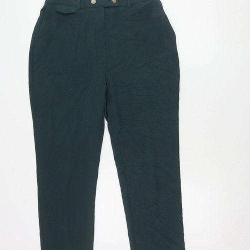 Next Women's Green Trousers Size 12 with Button Closure