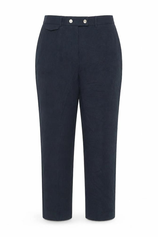 Front view of Next Women's Green Trousers, size 12, with Button Closure