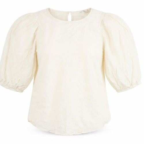 Next Women Ivory Top Balloon Sleeve Size 8 Viscose Casual