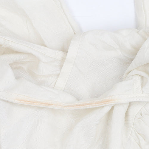 Next Women Ivory Top Balloon Sleeve Size 8 Viscose Casual