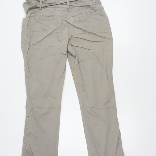 H&M Women's Grey Trousers Size 14 with Buckle