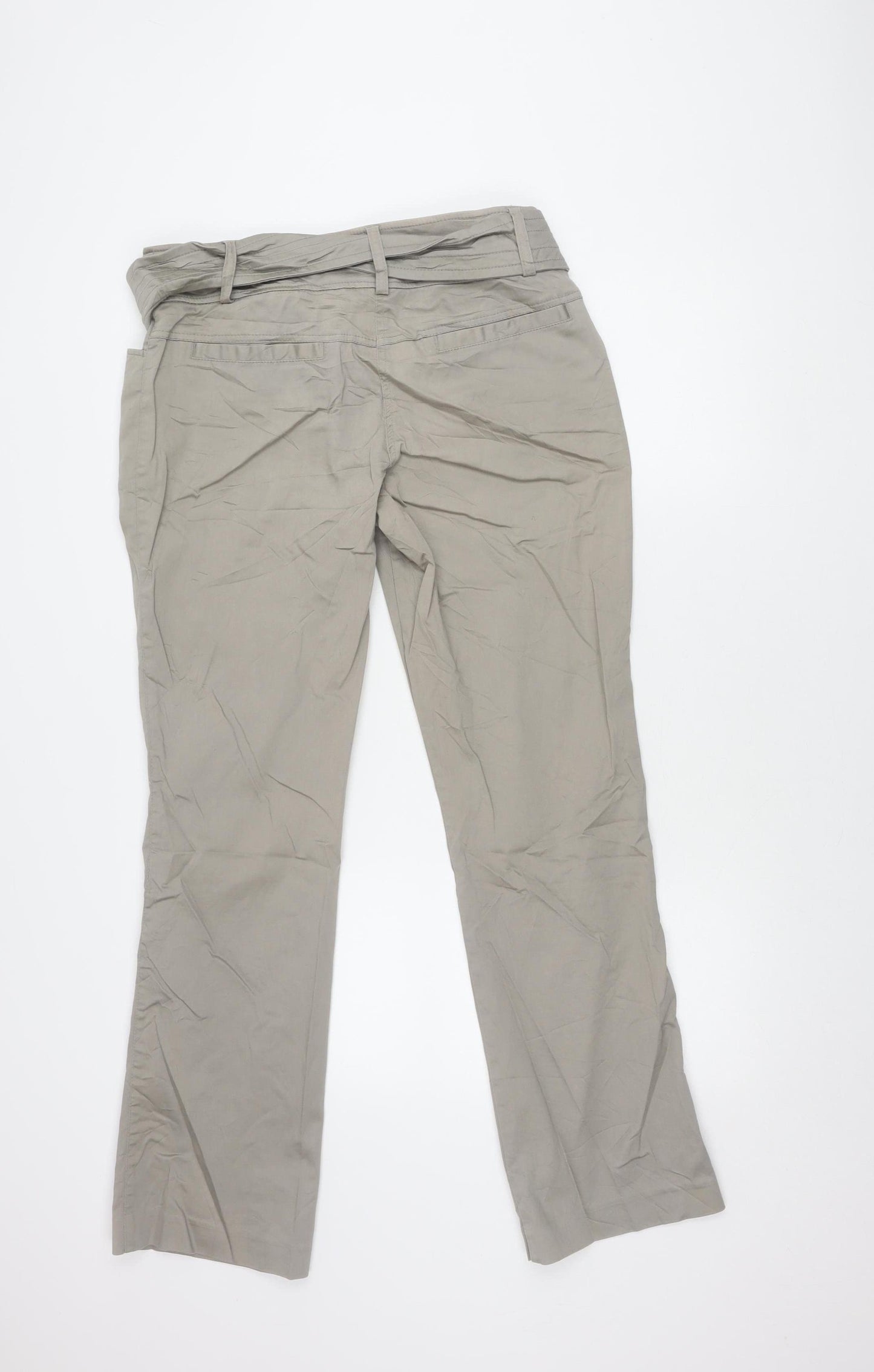 H&M Women's Grey Trousers Size 14 with Buckle
