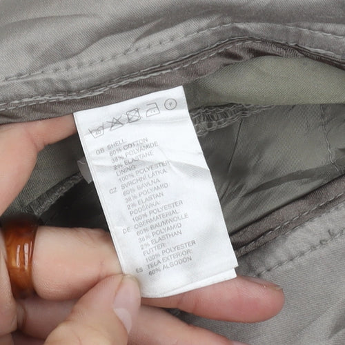 H&M Women's Grey Trousers Size 14 with Buckle