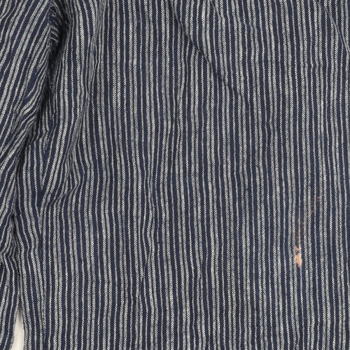 Next Women's Blue Striped Linen Trousers, Size 12R