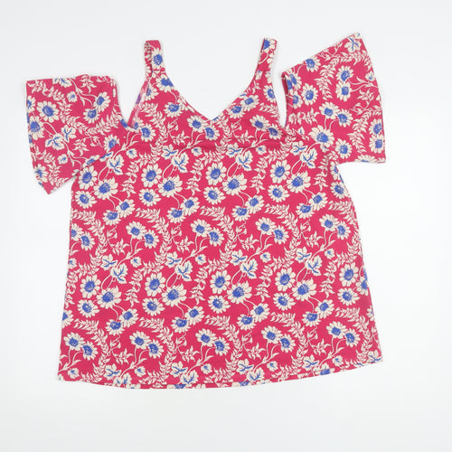 Next Women's Multicoloured Cold Shoulder Floral Top