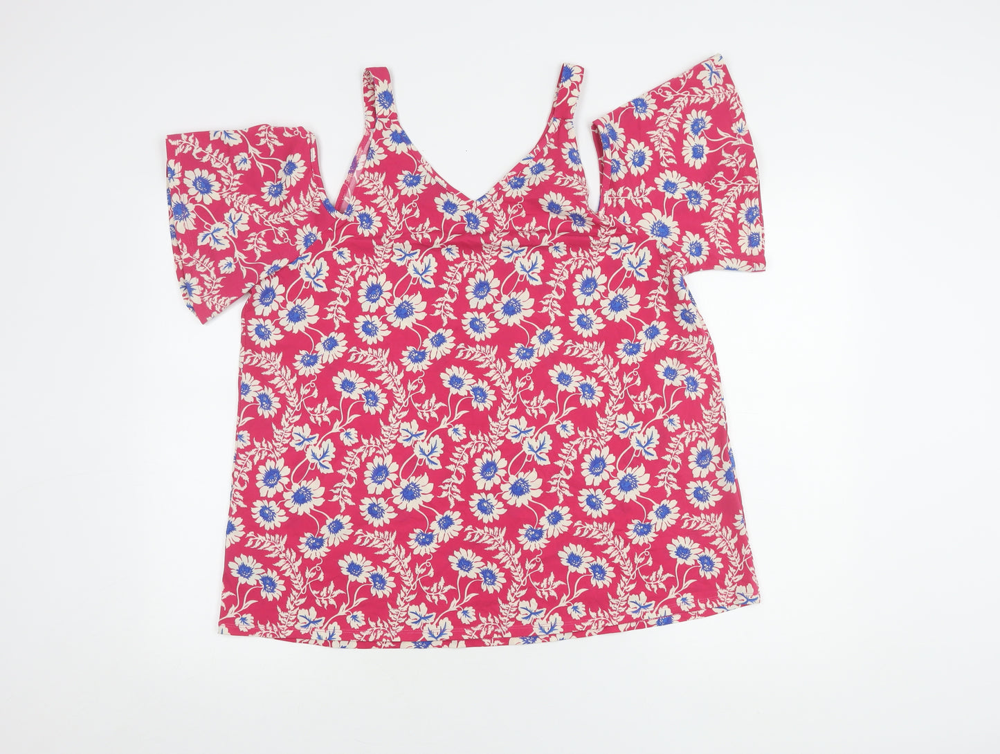 Next Women's Multicoloured Cold Shoulder Floral Top