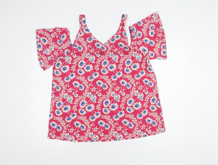 Next Women's Multicoloured Cold Shoulder Floral Top