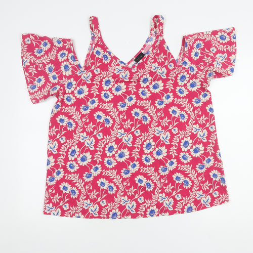 Next Women's Multicoloured Cold Shoulder Floral Top