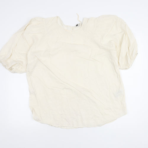 Next Women's Ivory Puff Sleeve Top Size 20