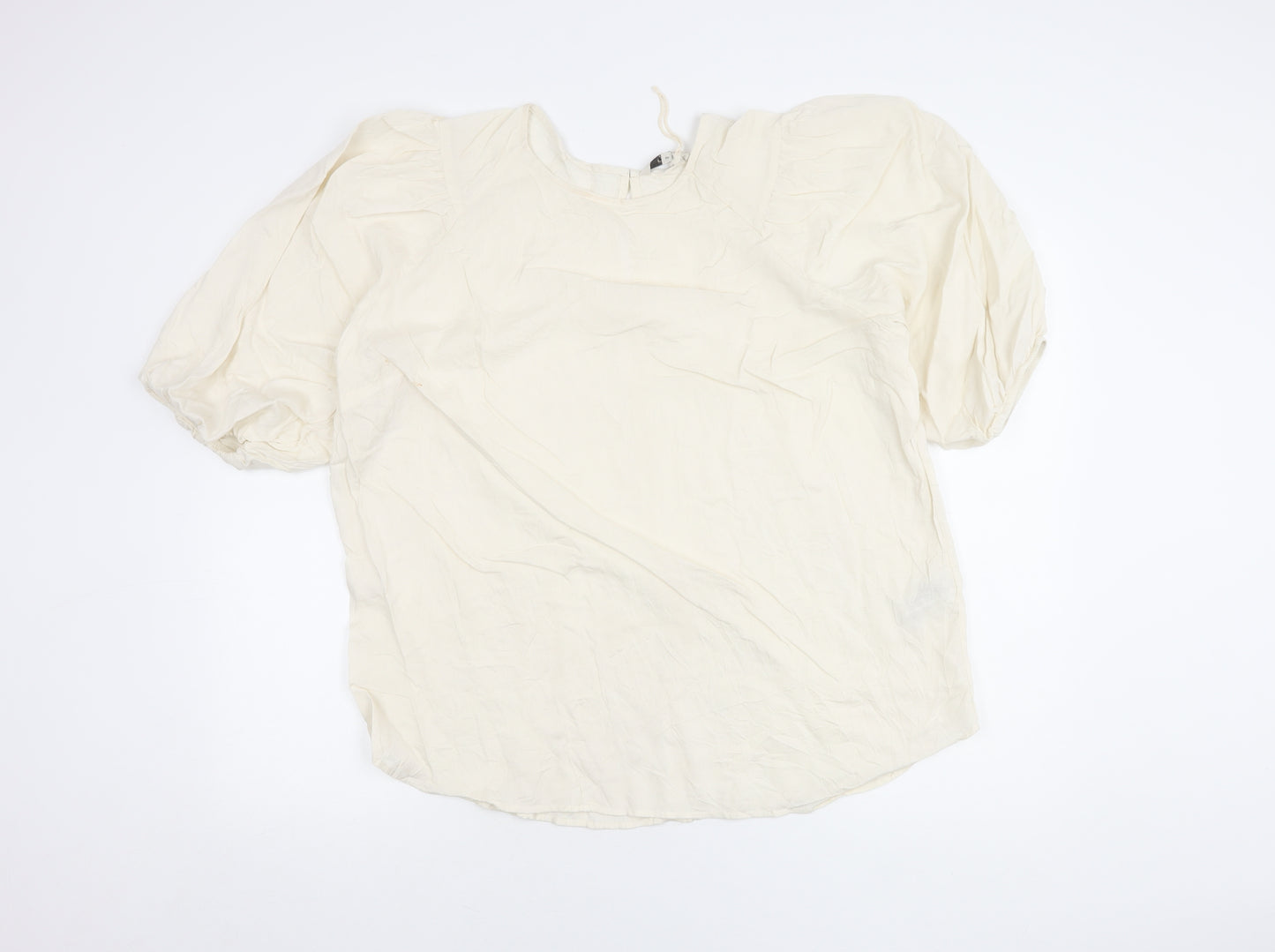 Next Women's Ivory Puff Sleeve Top Size 20