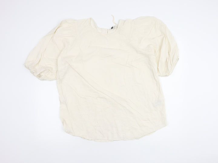 Next Women's Ivory Puff Sleeve Top Size 20