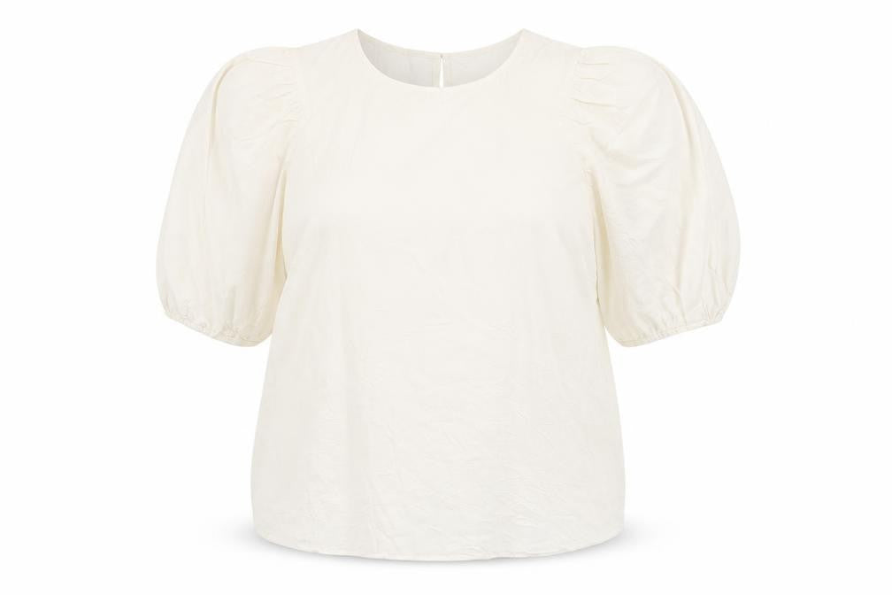 Front view of Next Women's Ivory Puff Sleeve Top, size 20