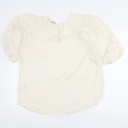 Next Women's Ivory Puff Sleeve Top Size 20