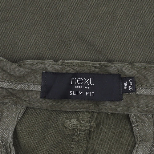 Next Men’s Green Slim Fit Chino Trousers 36in Waist