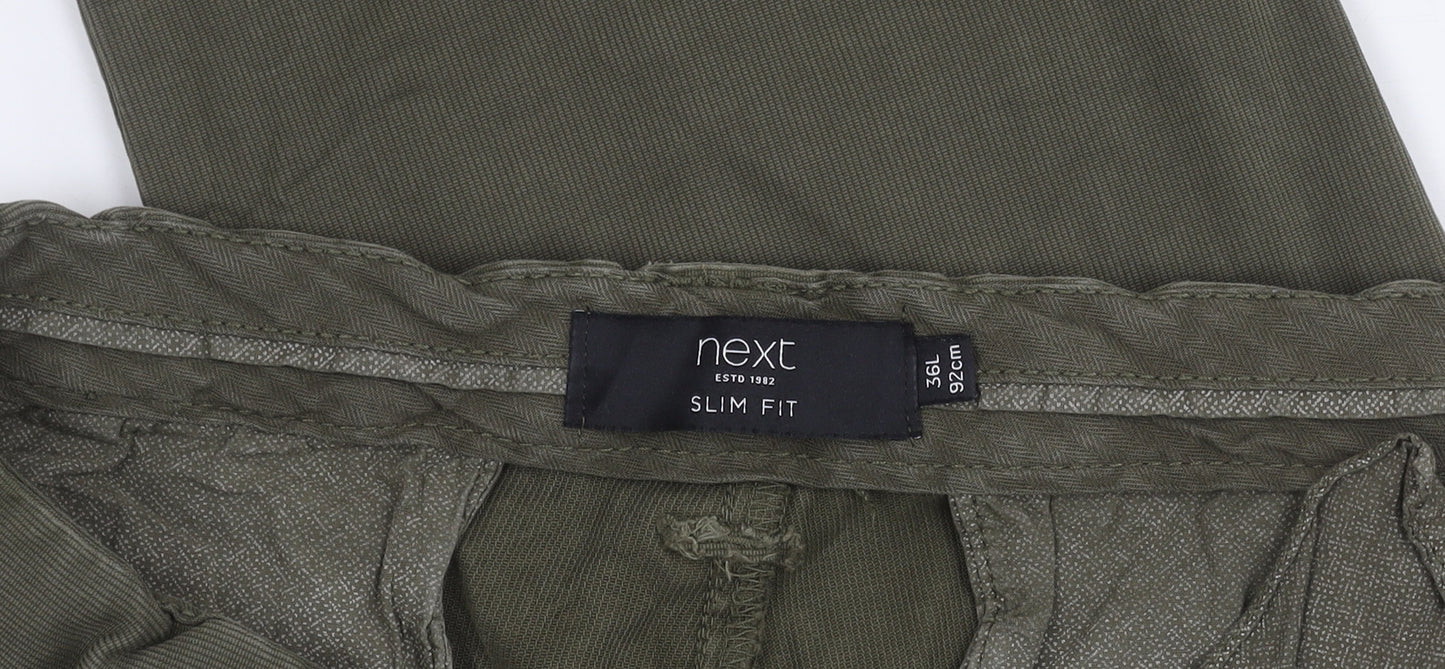 Next Men’s Green Slim Fit Chino Trousers 36in Waist