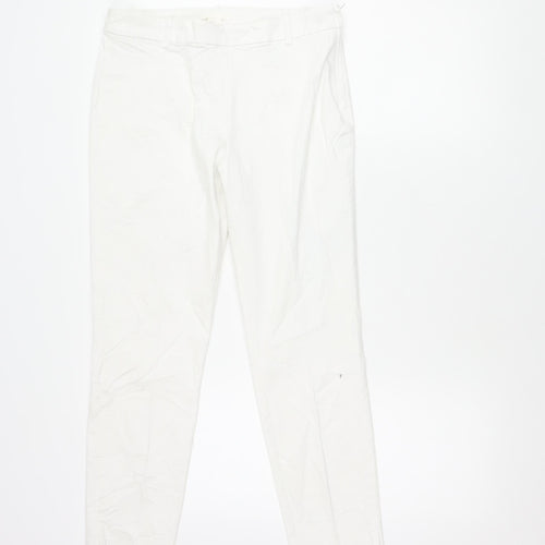 H&M Women's White Trousers, Size 14, Skinny Fit