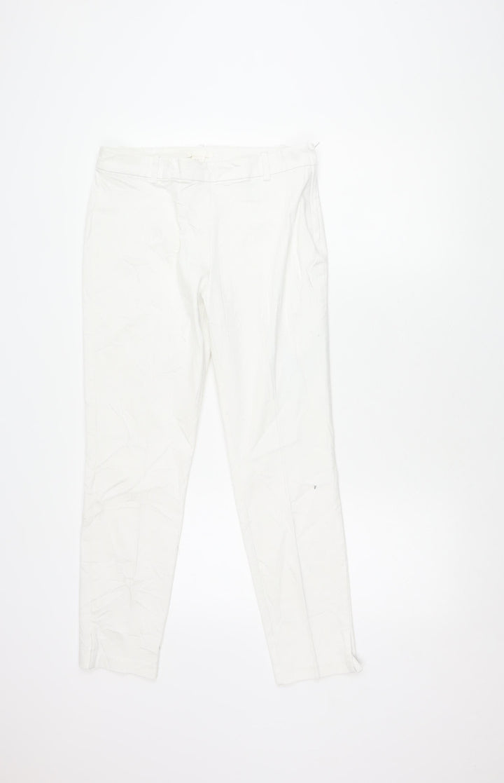 H&M Women's White Trousers, Size 14, Skinny Fit