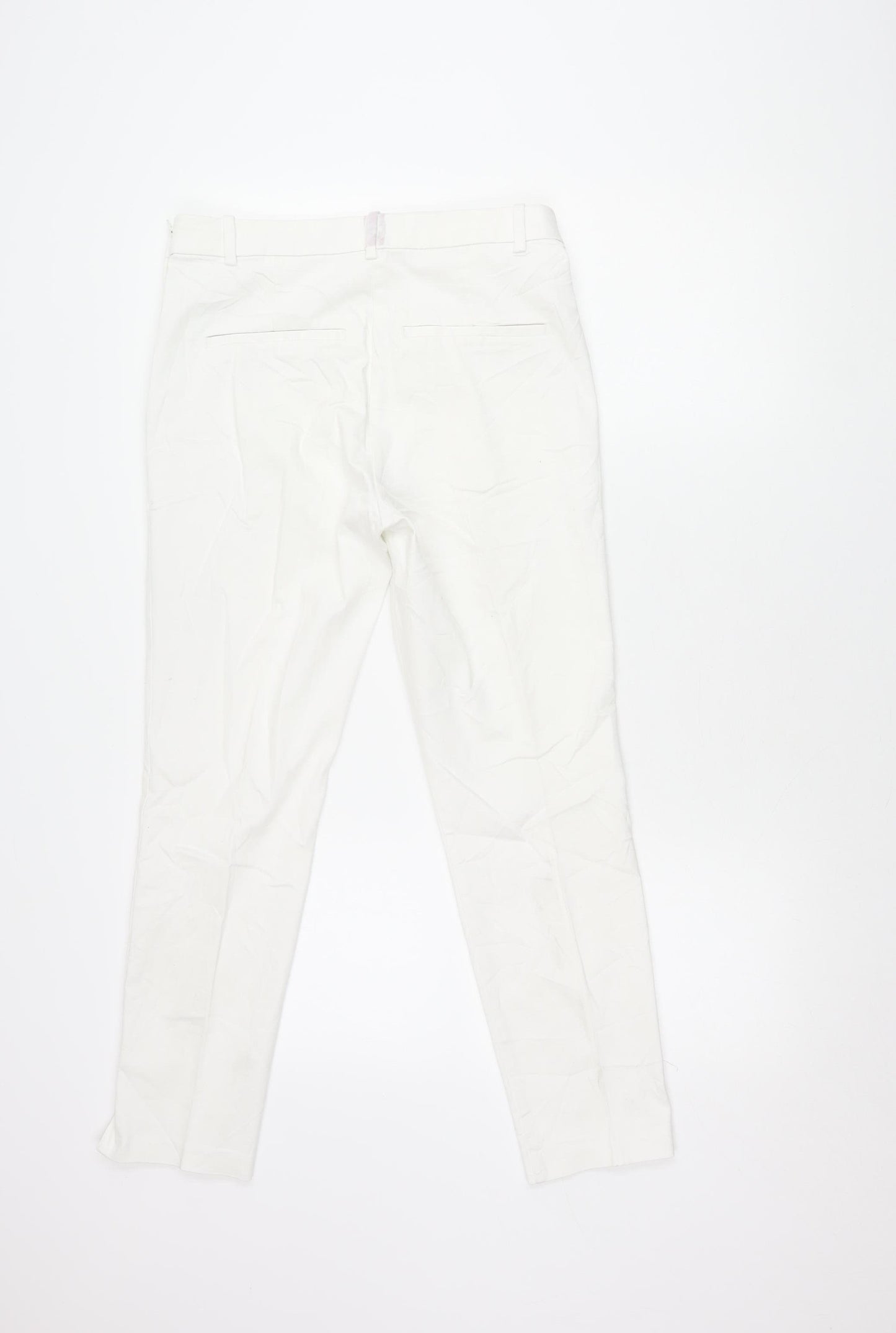 H&M Women's White Trousers, Size 14, Skinny Fit