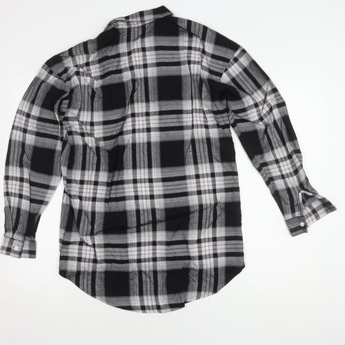 Next Women's Black Check Button-Up Shirt Size 10