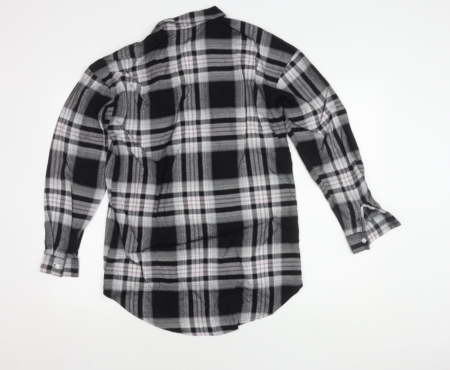 Next Women's Black Check Button-Up Shirt Size 10
