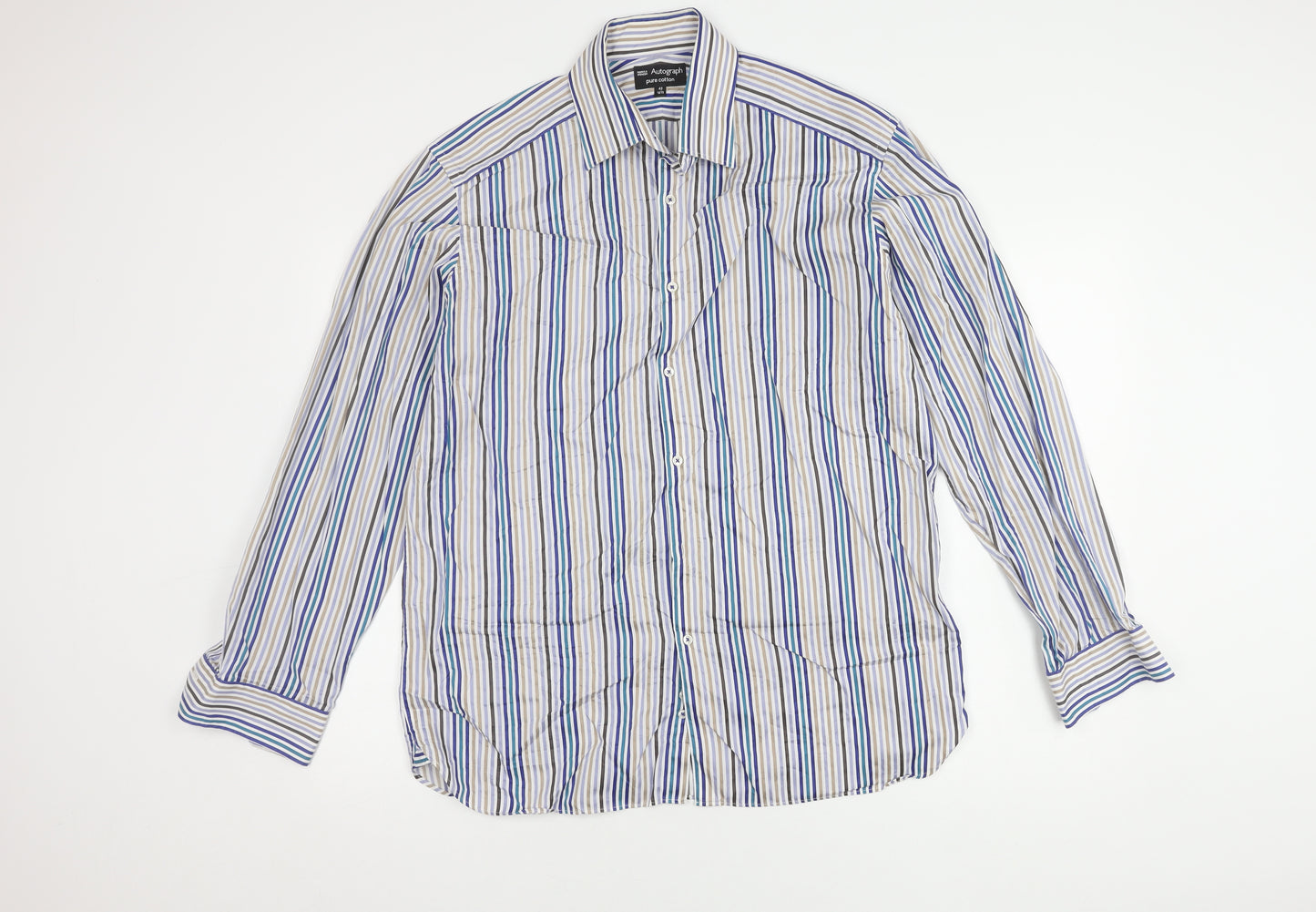Marks & Spencer Men's Multicoloured Striped Shirt