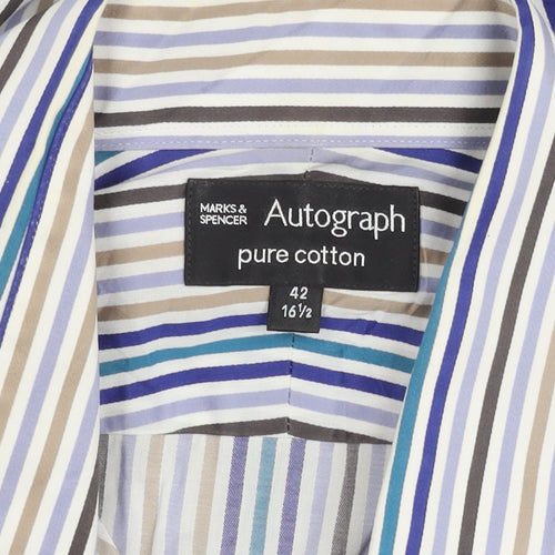 Marks & Spencer Men's Multicoloured Striped Shirt