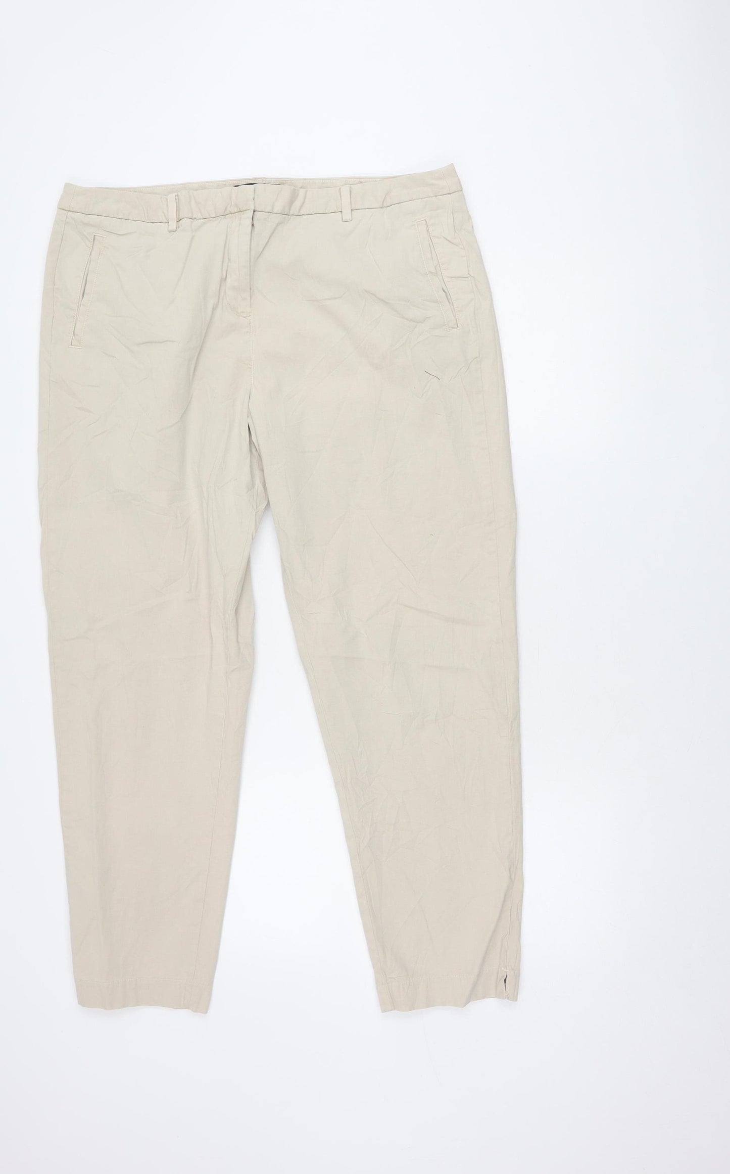Marks and Spencer Men's Beige Chino Trousers Size 18