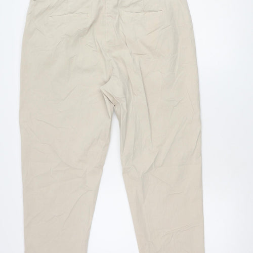 Marks and Spencer Men's Beige Chino Trousers Size 18