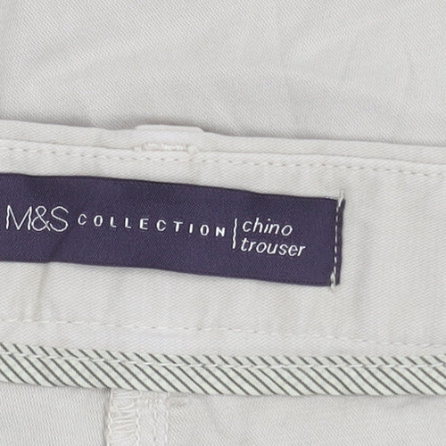 Marks and Spencer Men's Beige Chino Trousers Size 18