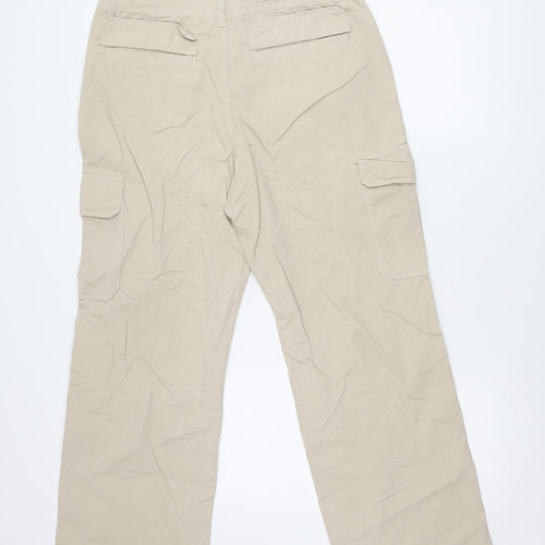 Zara Women's Beige Cargo Trousers Size 14