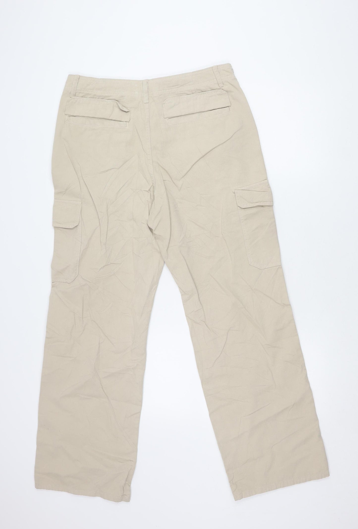 Zara Women's Beige Cargo Trousers Size 14
