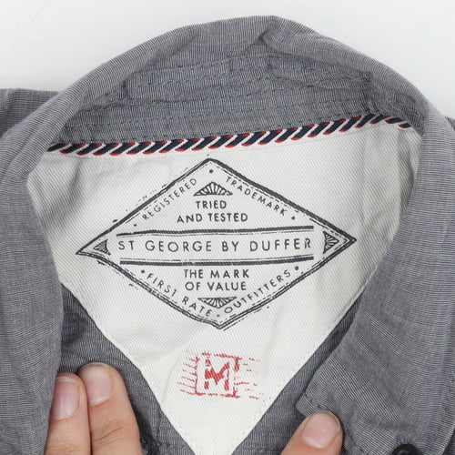 St George By Duffer Men's Grey Medium Long Sleeve Shirt